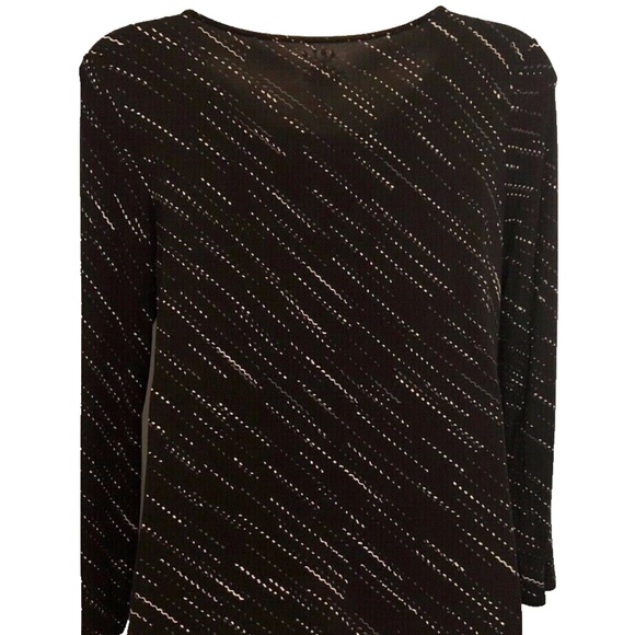 Women's APT. 9 Black Multi Asymmetrical Scoop Neck Jersey Top Size XL - Picture 7 of 9